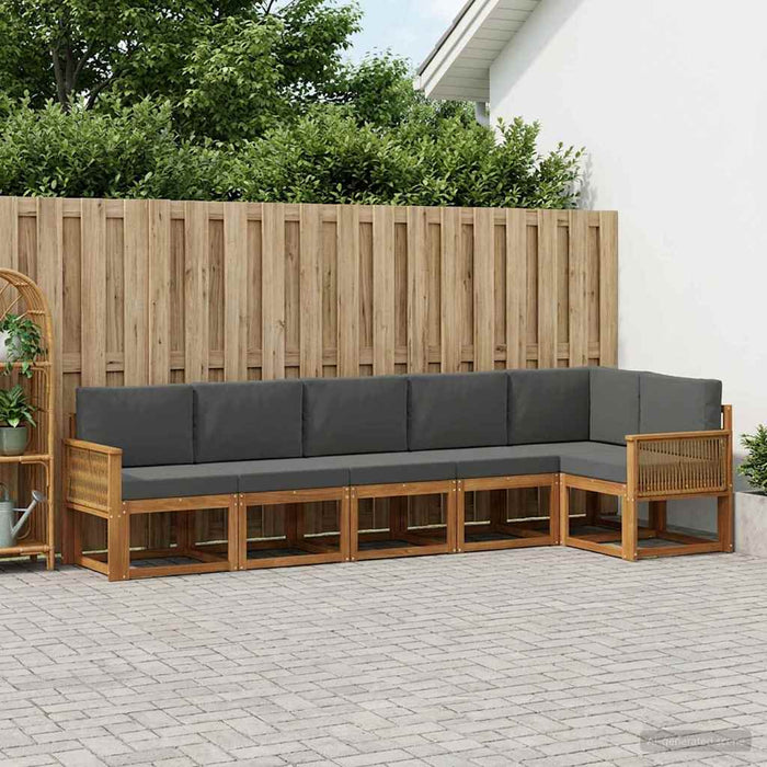 Set de canapele de exterior 6 pcs Natural și Antracit Poliester WALTI