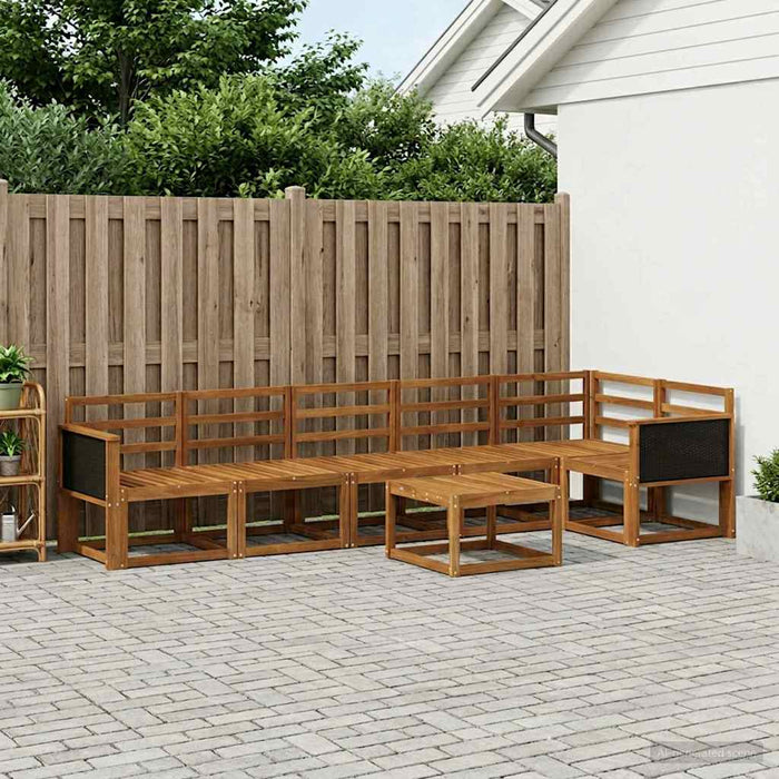 Set de canapele de exterior 7 pcs natural Lemn Solid de Acacia WALTI
