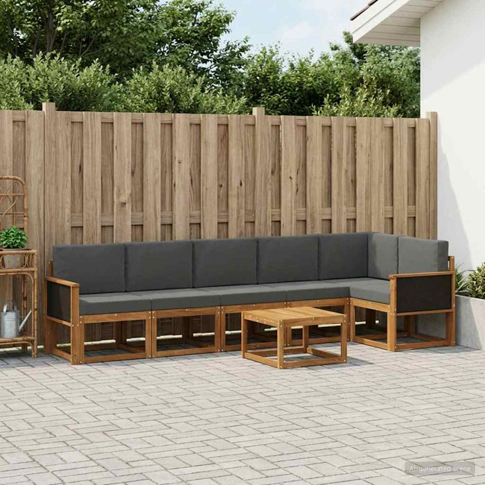 Set de canapele de exterior 7 pcs Natural și Antracit Poliester WALTI