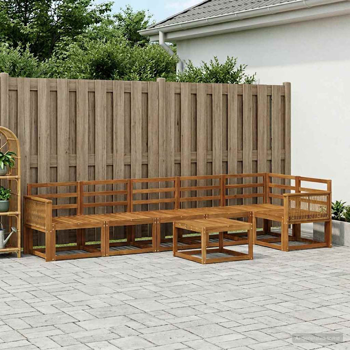 Set de canapele de exterior 7 pcs natural Lemn Solid de Acacia WALTI