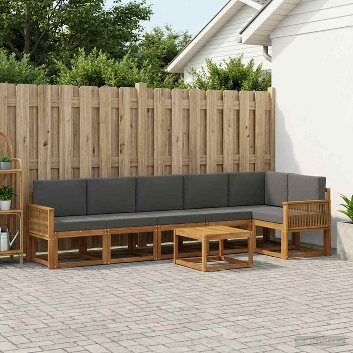 Set de canapele de exterior 7 pcs Natural și Antracit Poliester WALTI