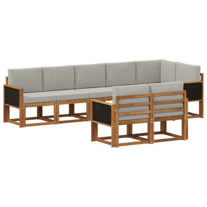 Set de canapele de exterior 8 pcs Natural și gri deschis WALTI