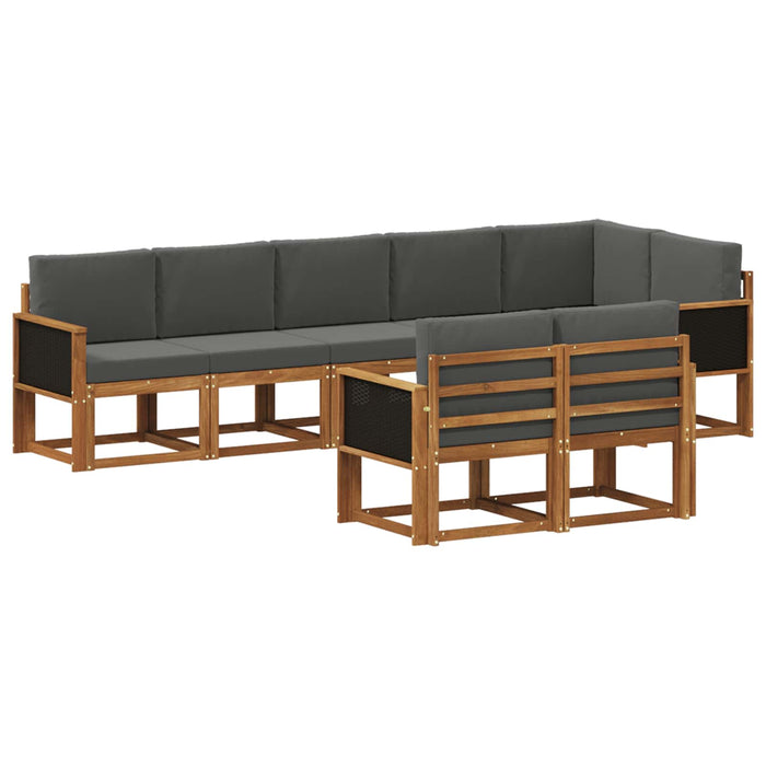 Set de canapele de exterior 8 pcs Natural și Antracit Poliester WALTI