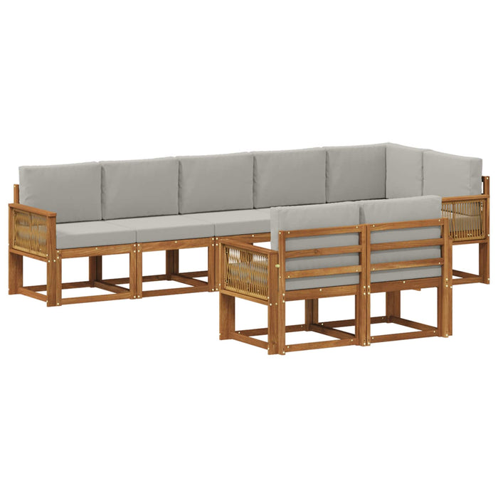 Set de canapele de exterior 8 pcs Natural și gri deschis WALTI