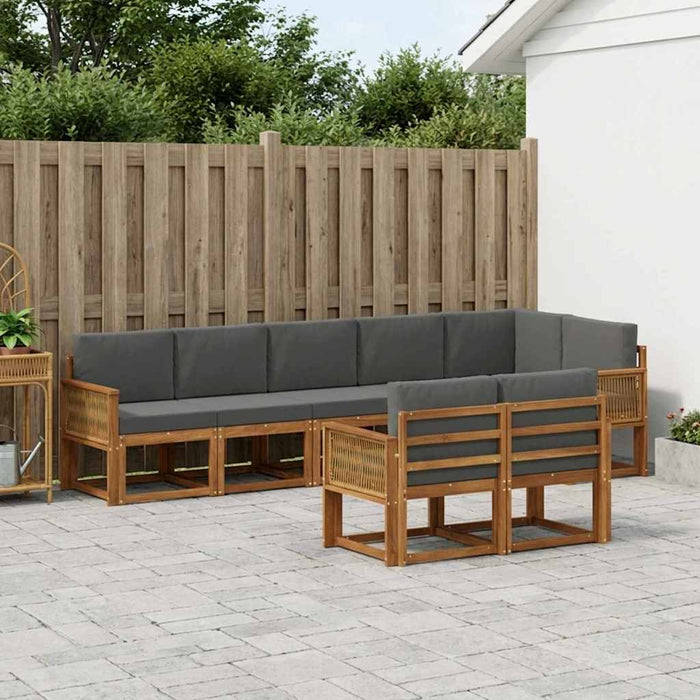 Set de canapele de exterior 8 pcs Natural și Antracit Poliester WALTI