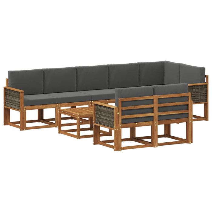 Set de canapele de exterior 9 pcs Natural și Antracit Poliester WALTI