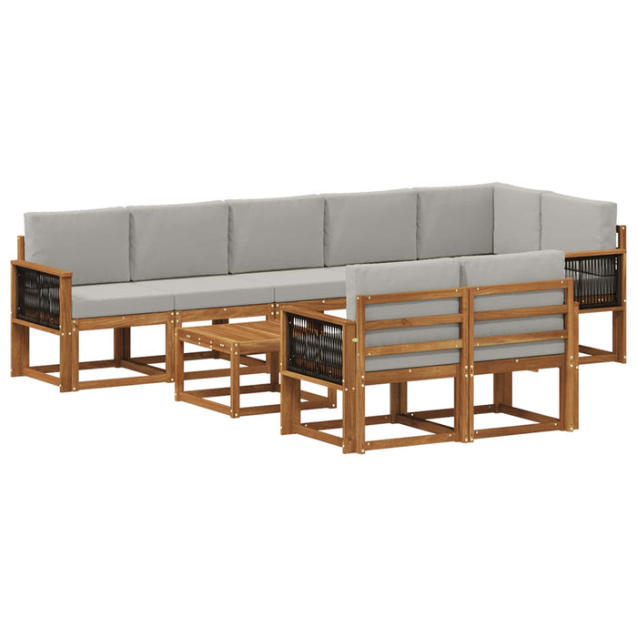 Set de canapele de exterior 9 pcs Natural și gri deschis WALTI
