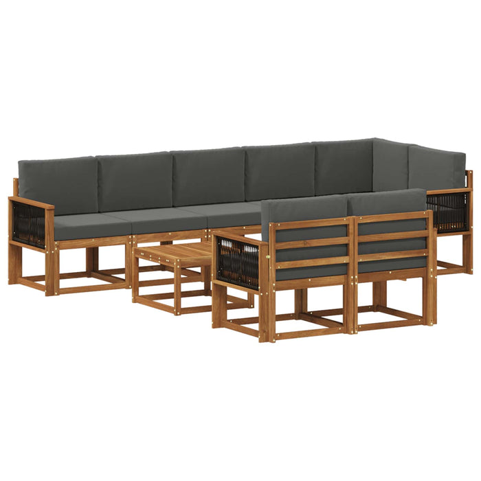 Set de canapele de exterior 9 pcs Natural și Antracit Poliester WALTI