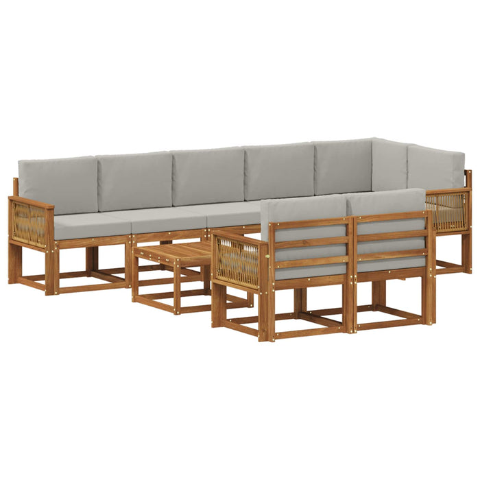 Set de canapele de exterior 9 pcs Natural și gri deschis WALTI