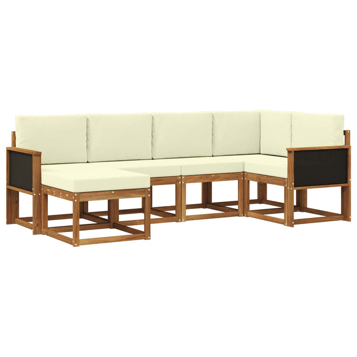 Set de canapele de exterior 6 pcs Natural și Crem WALTI