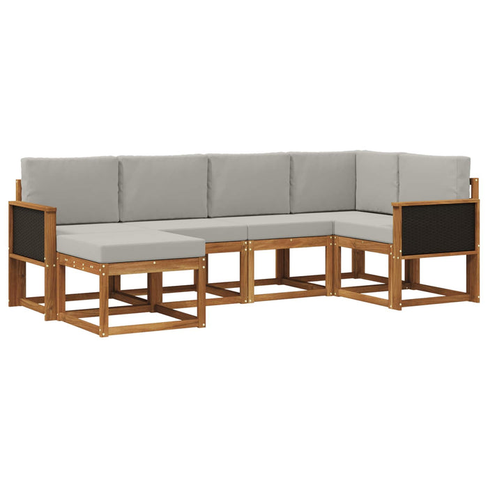 Set de canapele de exterior 6 pcs Natural și gri deschis WALTI