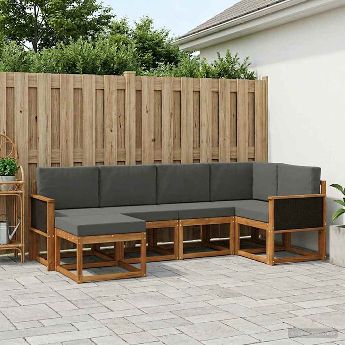 Set de canapele de exterior 6 pcs Natural și Antracit WALTI