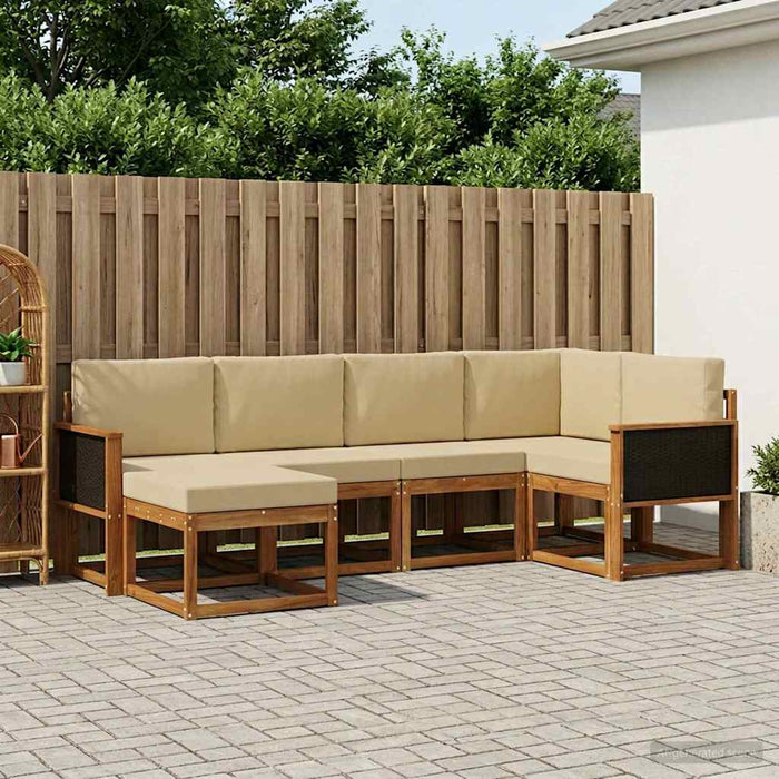 Set de canapele de exterior 6 pcs Natural și Bej WALTI