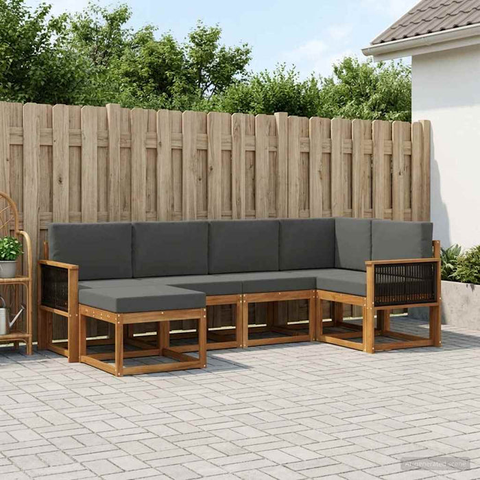 Set de canapele de exterior 6 pcs Natural și Antracit WALTI
