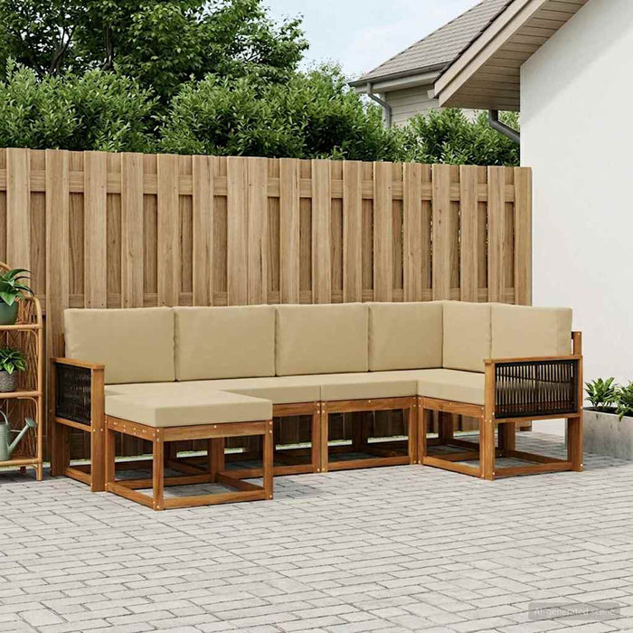 Set de canapele de exterior 6 pcs Natural și Bej WALTI
