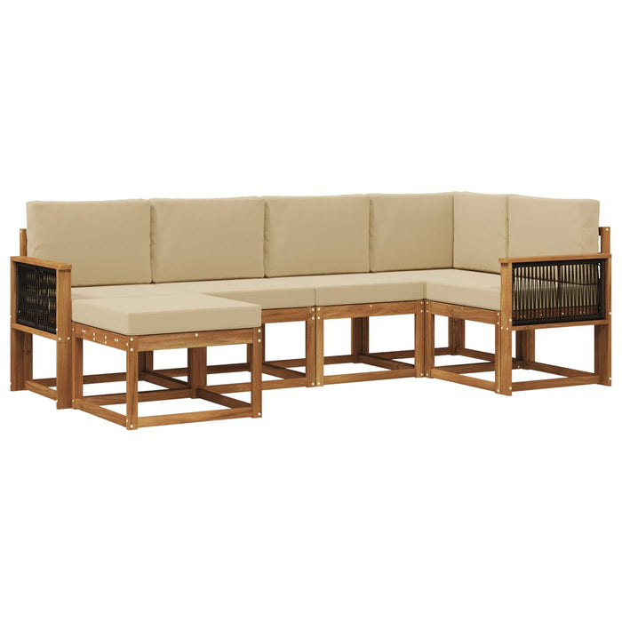 Set de canapele de exterior 6 pcs Natural și Bej WALTI