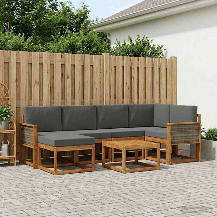 Set de canapele de exterior cu pernă 7 pcs Natural și Antracit WALTI