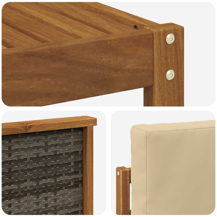 Set de canapele de exterior cu pernă 7 pcs Natural și Bej WALTI