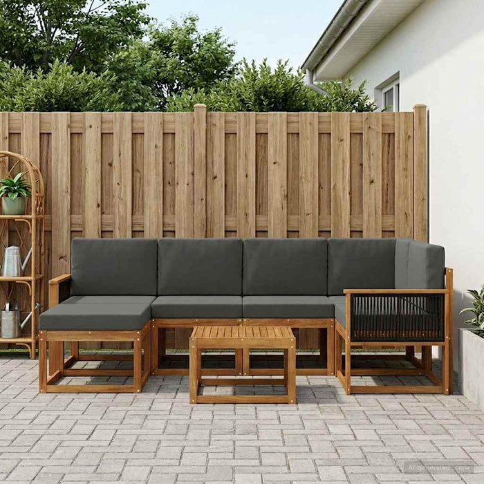 Set de canapele de exterior cu pernă 7 pcs Natural și Antracit WALTI