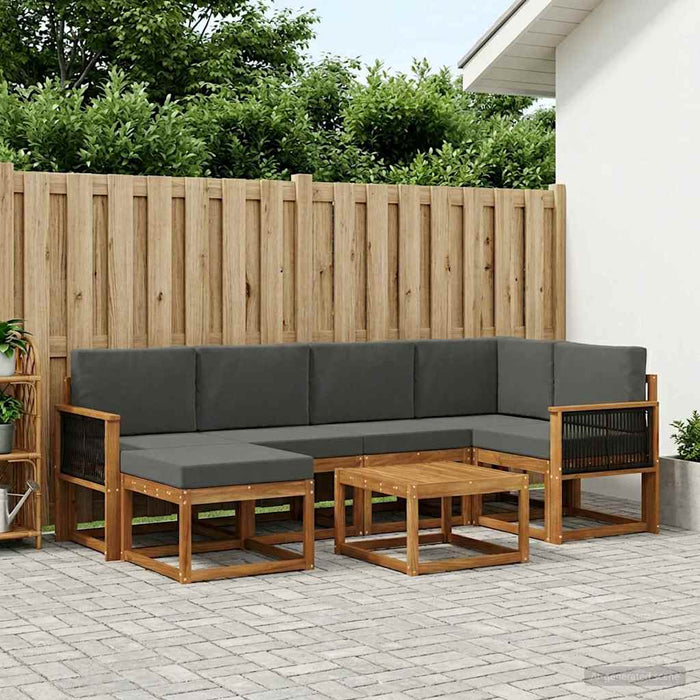 Set de canapele de exterior cu pernă 7 pcs Natural și Antracit WALTI