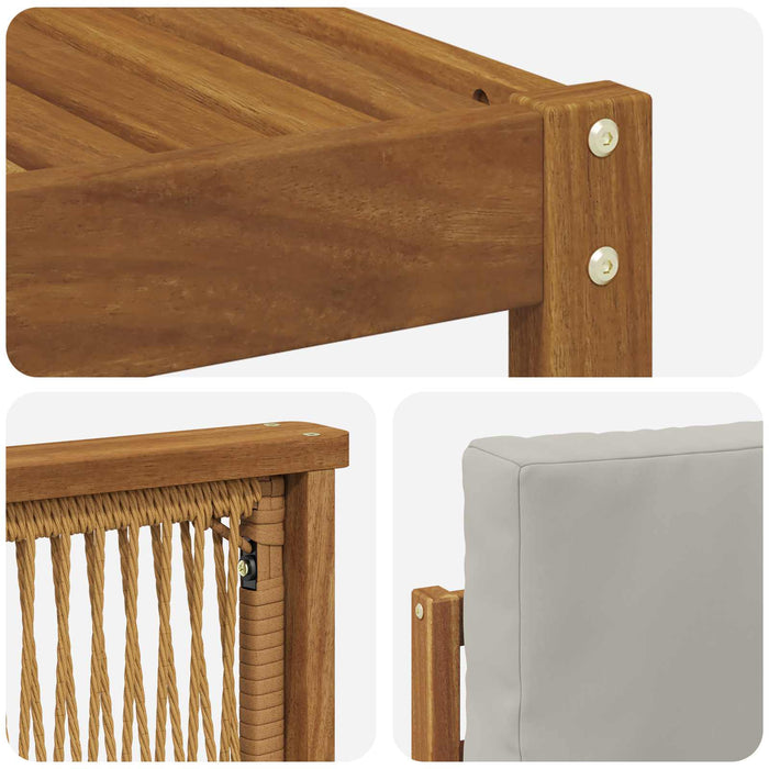 Set de canapele de exterior 7 pcs Natural și gri deschis WALTI