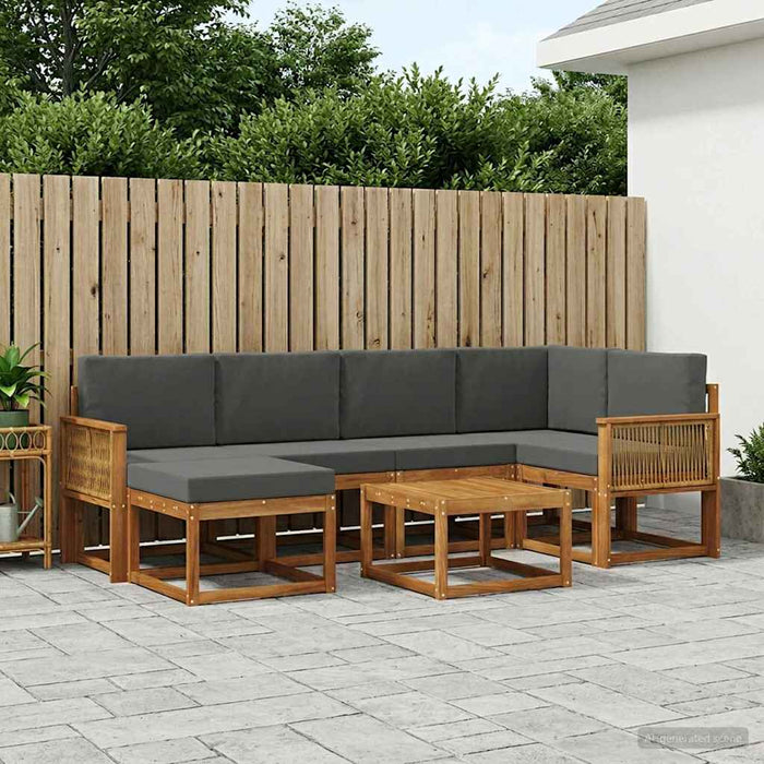 Set de canapele de exterior cu pernă 7 pcs Natural și Antracit WALTI