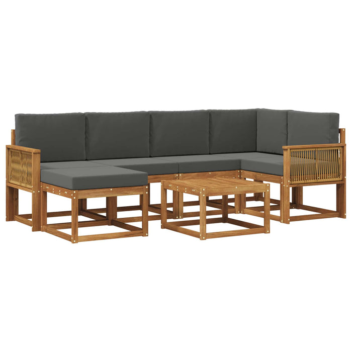 Set de canapele de exterior cu pernă 7 pcs Natural și Antracit WALTI