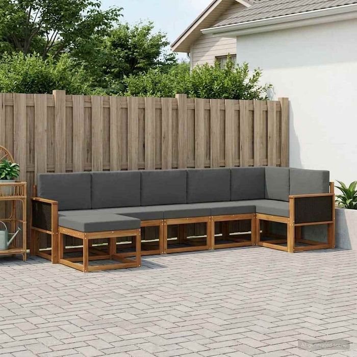 Set de canapele de exterior 7 pcs Natural și Antracit Poliester WALTI