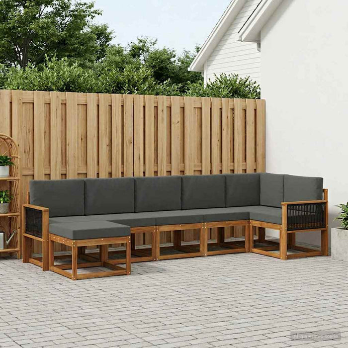 Set de canapele de exterior 7 pcs Natural și Antracit Poliester WALTI