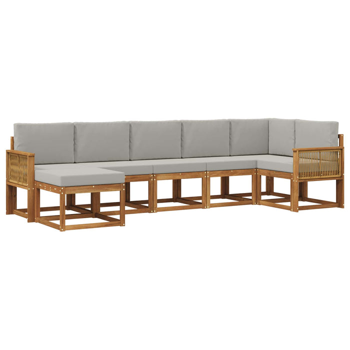 Set de canapele de exterior 7 pcs Natural și gri deschis WALTI
