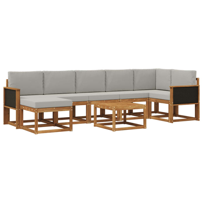 Set de canapele de exterior 8 pcs Natural și gri deschis WALTI