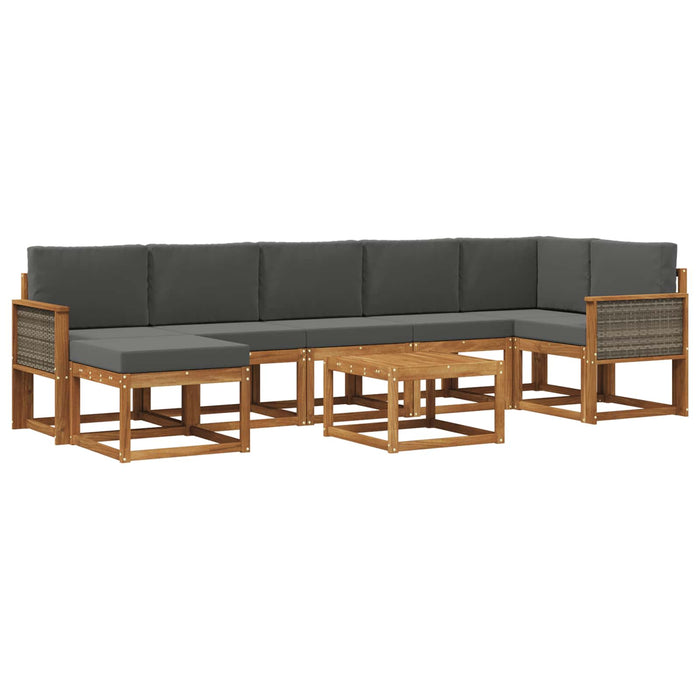 Set de canapele de exterior 8 pcs Natural și Antracit Poliester WALTI