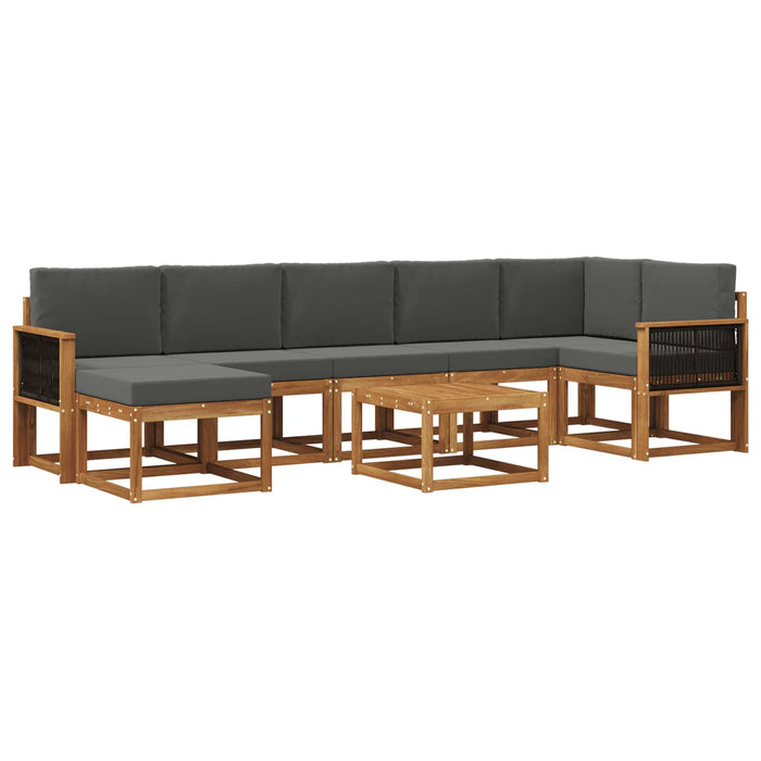 Set de canapele de exterior 8 pcs Natural și Antracit Poliester WALTI