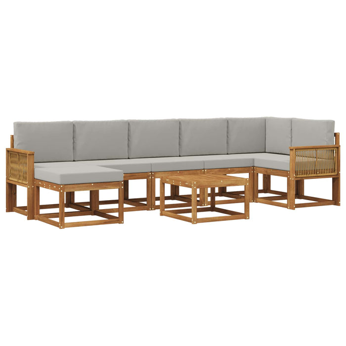 Set de canapele de exterior 8 pcs Natural și gri deschis WALTI