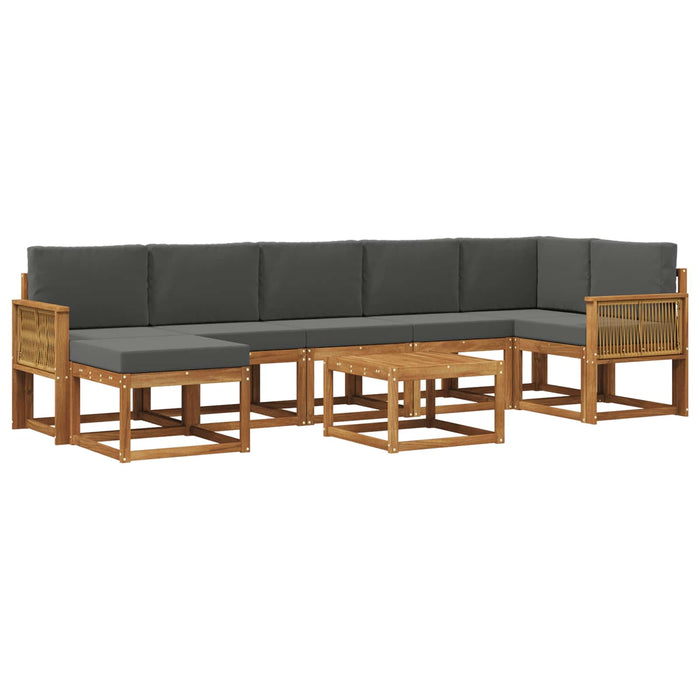 Set de canapele de exterior 8 pcs Natural și Antracit Poliester WALTI