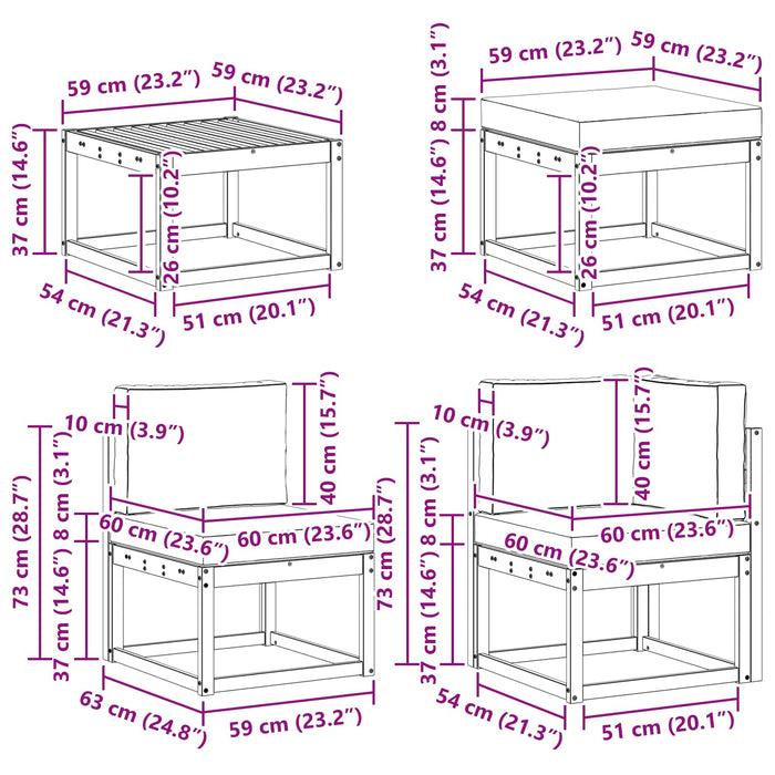 Set de canapele de exterior 8 pcs Natural și Bej Poliester WALTI