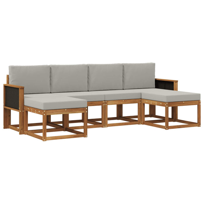 Set de canapele de exterior 6 pcs Natural și gri deschis WALTI