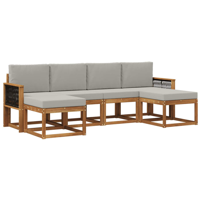 Set de canapele de exterior 6 pcs Natural și gri deschis WALTI
