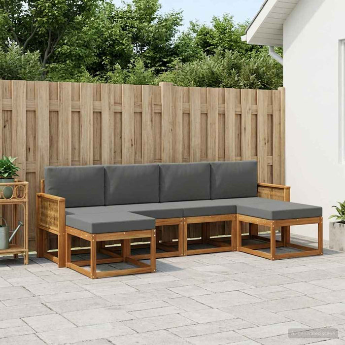 Set de canapele de exterior 6 pcs Natural și Antracit Poliester WALTI