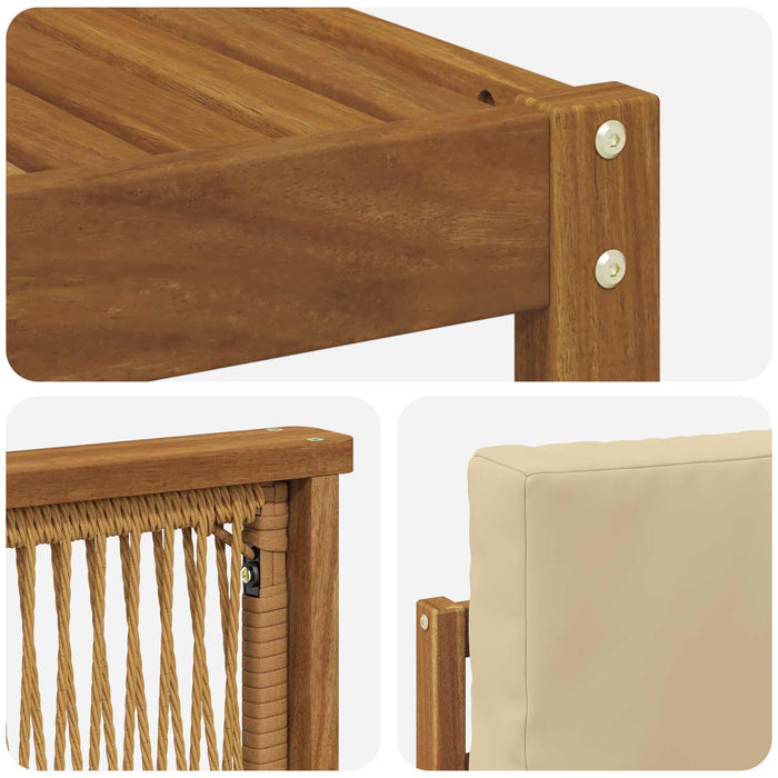 Set de canapele de exterior 6 pcs Natural și Bej Poliester WALTI