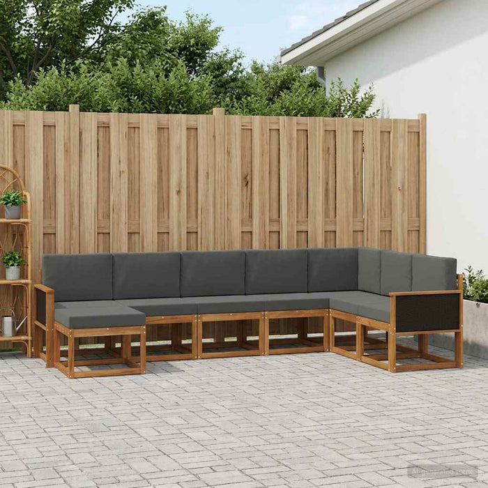 Set de canapele de exterior cu pernă 8 pcs Natural și Antracit WALTI