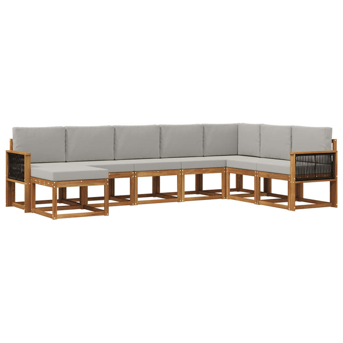 Set de canapele de exterior 8 pcs Natural și gri deschis WALTI
