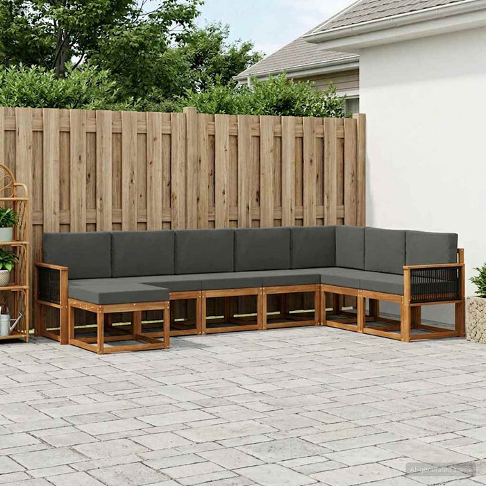Set de canapele de exterior 8 pcs Natural și Antracit WALTI