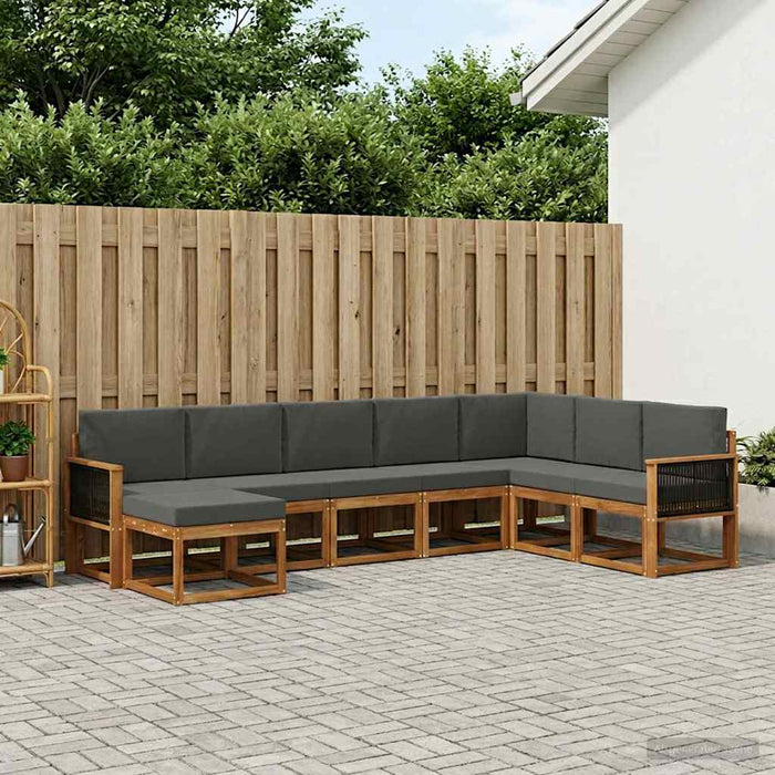Set de canapele de exterior 8 pcs Natural și Antracit WALTI
