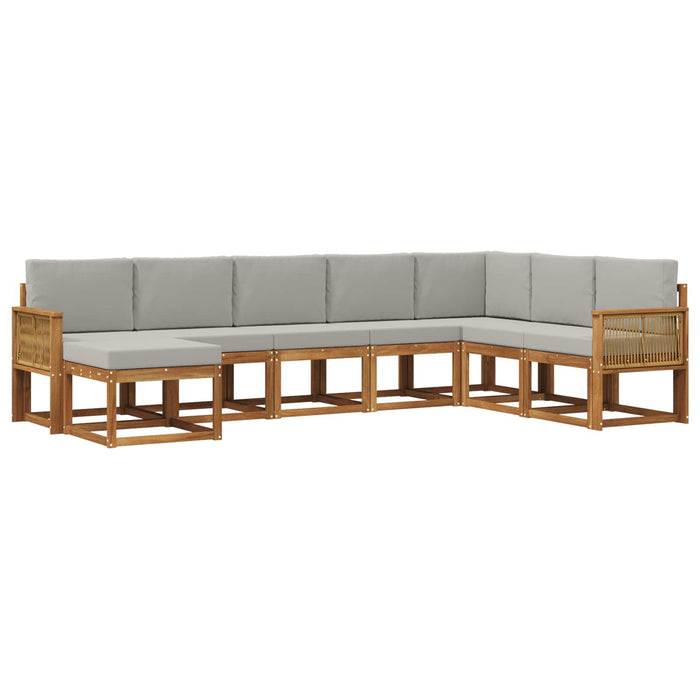Set de canapele de exterior 8 pcs Natural și gri deschis - WALTI WALTI