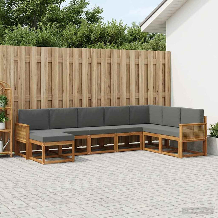 Set de canapele de exterior cu pernă 8 pcs Natural și Antracit WALTI