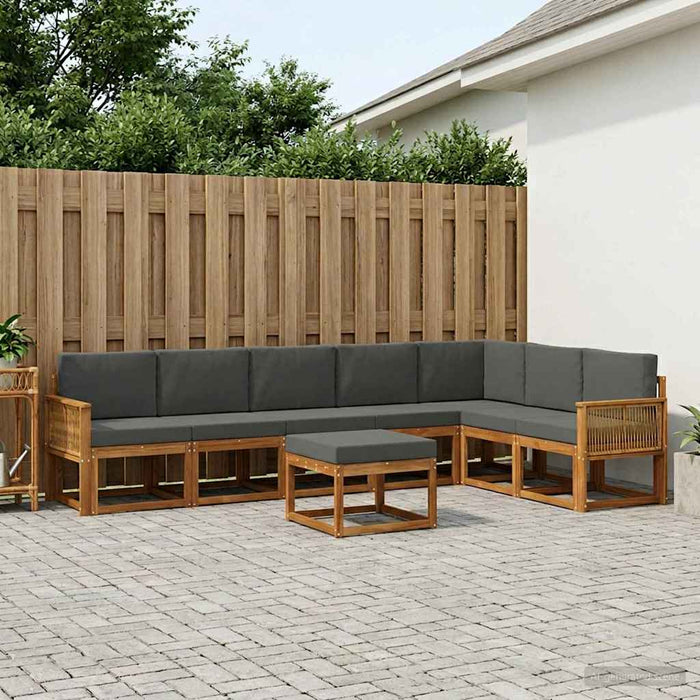 Set de canapele de exterior cu pernă 8 pcs Natural și Antracit WALTI