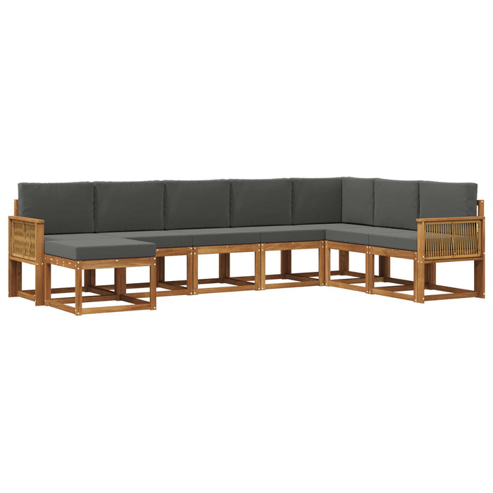 Set de canapele de exterior cu pernă 8 pcs Natural și Antracit WALTI