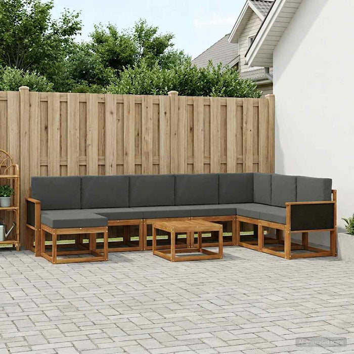 Set de canapele de exterior cu pernă 9 pcs Natural și Antracit - WALTI WALTI
