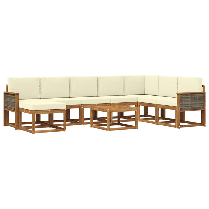 Set de canapele de exterior cu pernă 9 pcs Natural și Crem - WALTI WALTI